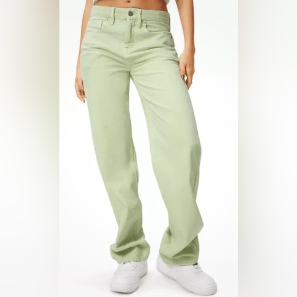 Good American Good '90s Loose Fit Jeans Light Green